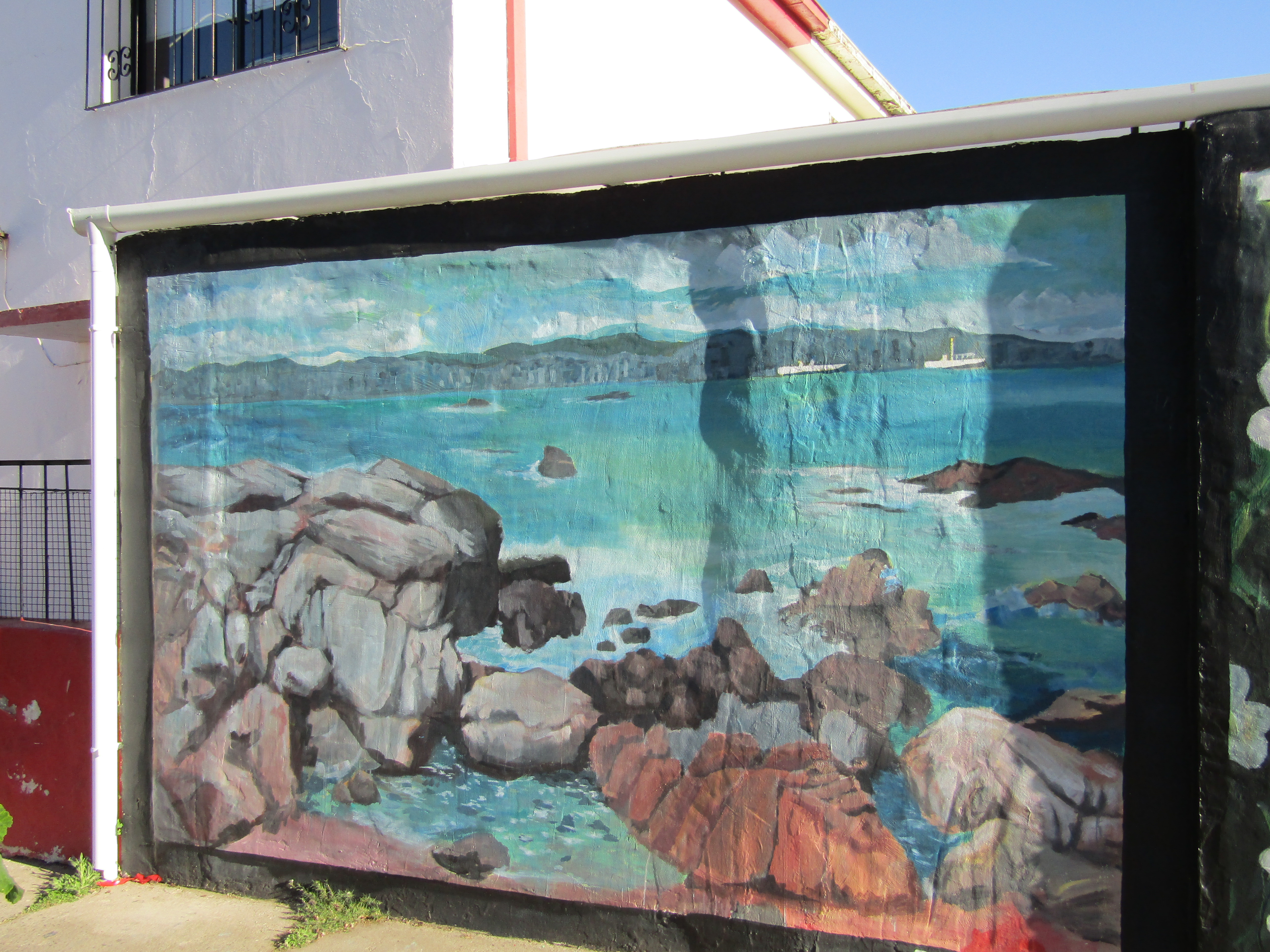 Rocky coast mural