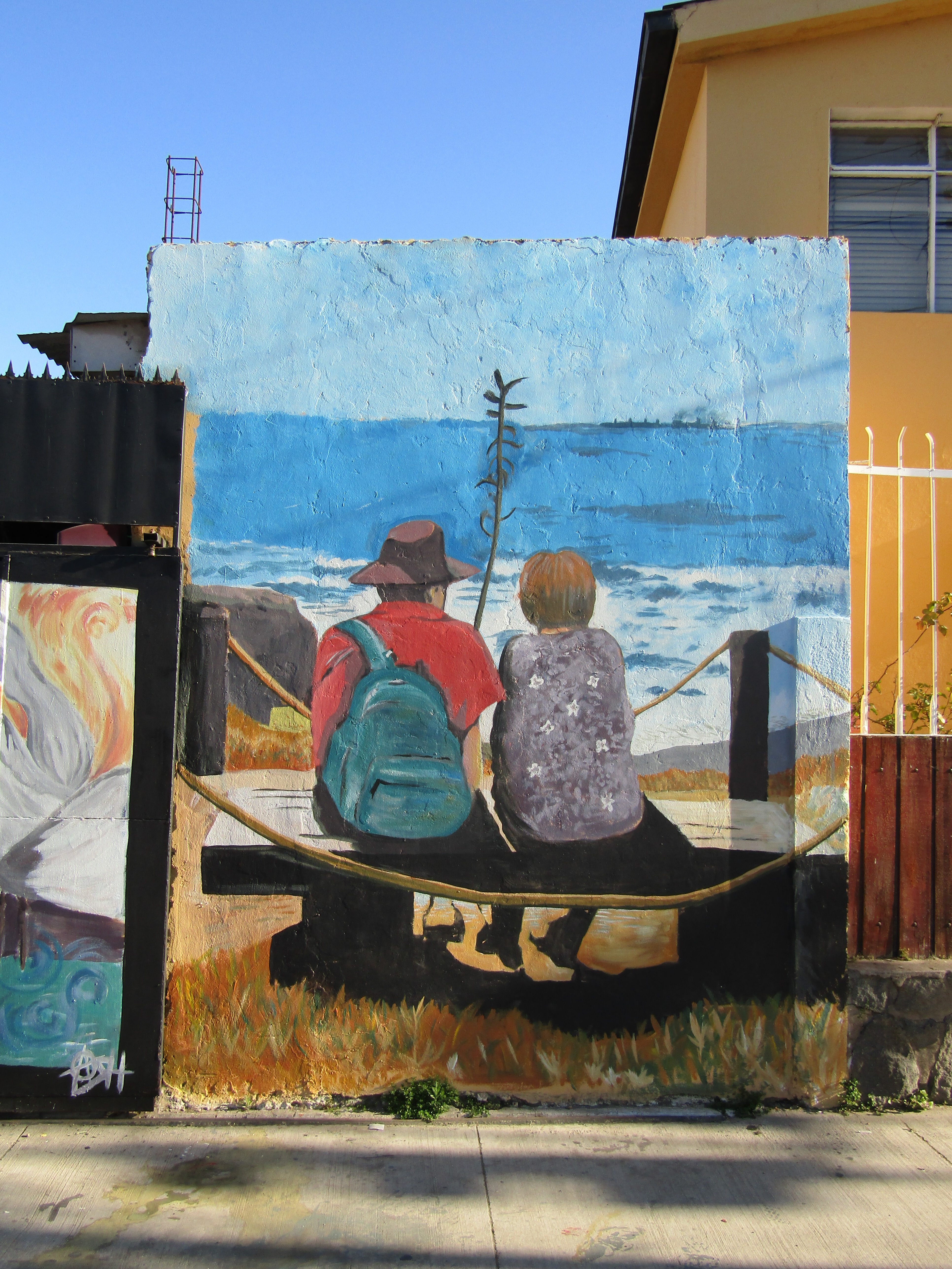 By the sea mural